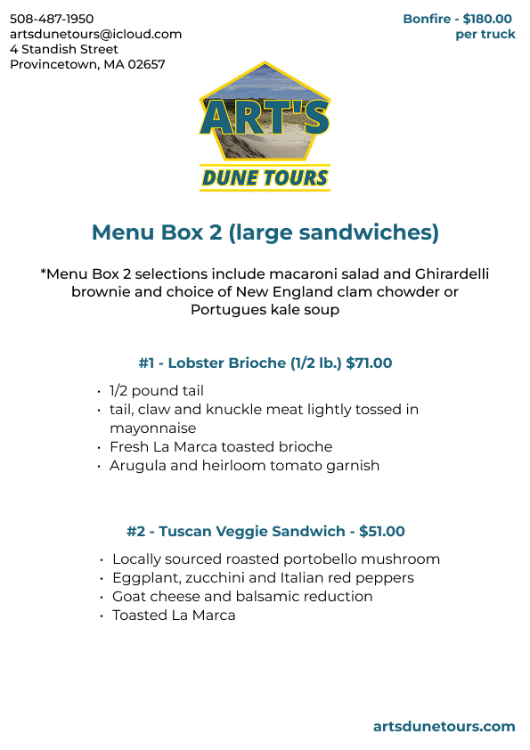 Bonfire Menu