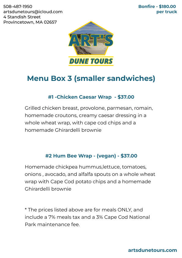 Bonfire Menu
